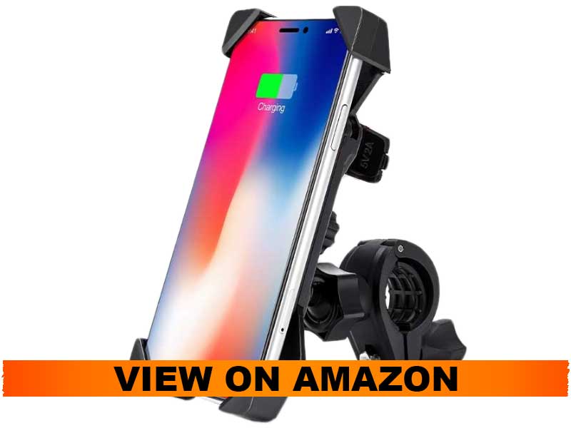 Issyzone Motorcycle Phone Mount Holder with USB Charger
