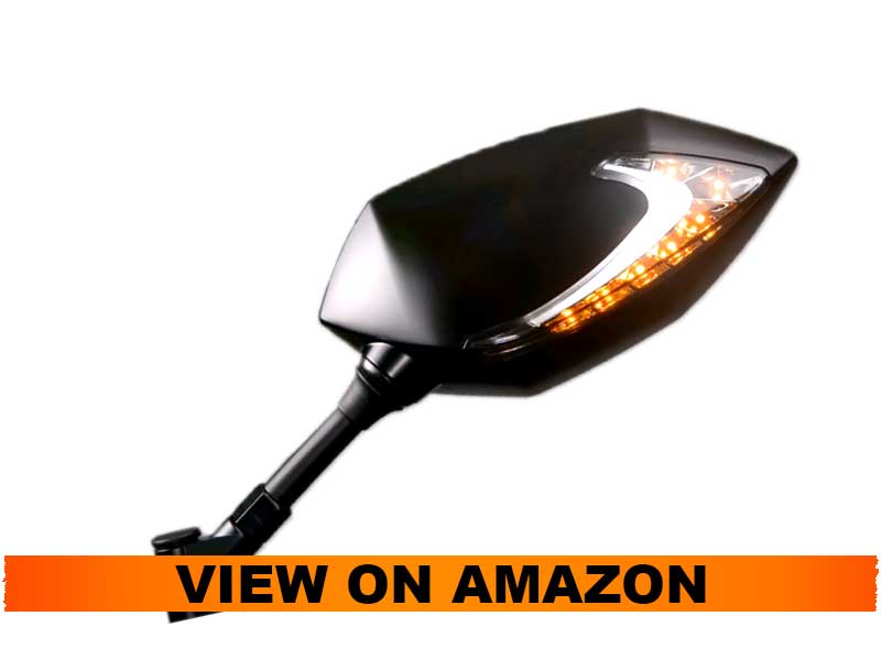 KiWAV Motorcycle Mirrors Dual LED with Sequential Effect for Harley