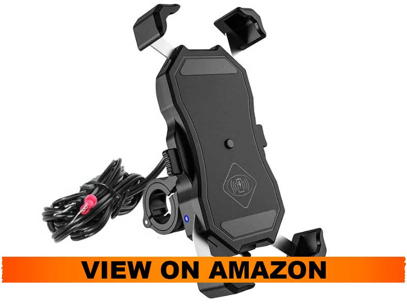 iMESTOU Waterproof Motorcycle Phone Mount with Wireless Charger
