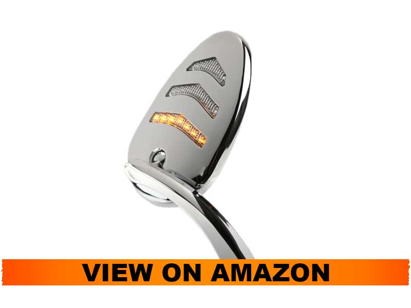 KiWAV Arrow LED chrome mirrors for Harley Davidson