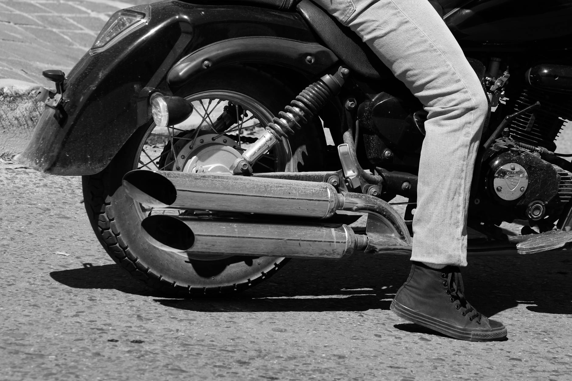 closeup of rugged mens motorcycle boots boots with protective features