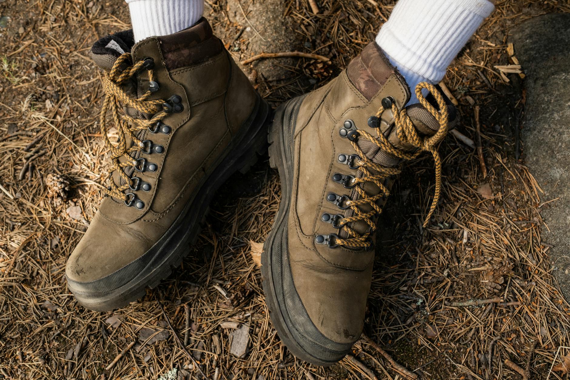 Close-up of a safety certification label on motorcycle boots